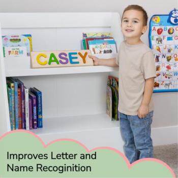 Personalized Name Puzzle for Toddlers 1-3 - Custom Name Puzzle for Kids Personalized for First Birthday Gift. Customized Wooden Name Puzzle. Makes A Great Personalized Baby Gift for Girls and Boys