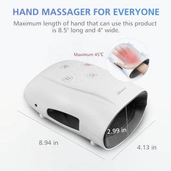 Snailax Hand Massager with Heat, Compression, Vibration, Cordless Hand Massager for Arthristis, Carpal Tunnel, Finger Numbness, Circulation, Wrist, Palm, Finger Pain, Gifts