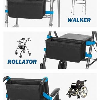 JOYTUTUS Walker Basket for Folding Walker, Basket for Walkers for Seniors, Rollator Walkers Storage Bag, Can be Installed Outside or Inside of Walker, Wheelchair