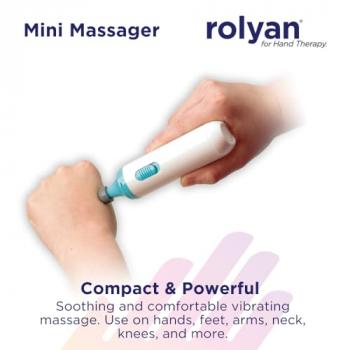 Rolyan Mini Massager, Compact Battery Operated Medical Massager for Scar Tissue, Includes 3 Massage Heads, Small Massaging Device for Surgery Scars, Hands, Feet, & Small Areas, Relaxing Pulse Massager