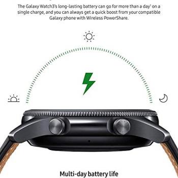 Samsung Galaxy Watch 3 (45mm, GPS, Bluetooth) Smart Watch with Advanced Health Monitoring, Fitness Tracking, and Long Lasting Battery - Mystic Black (Renewed)