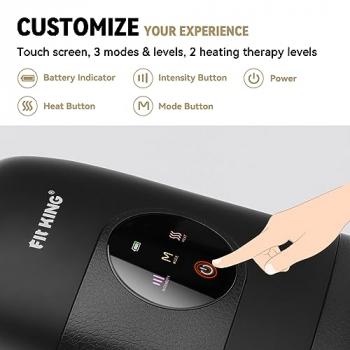 FIT KING Hand Massager with Heat for Hand Massage and Arthritis Carpal Tunnel Finger Numbness Relief - Cordless & Portable & Touch Screen - Birthday Gifts for Women Men Parents- FSA HSA Eligible