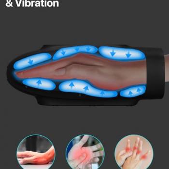 ALLJOY Hand Massager for Arthritis and Carpal Tunnel Relief, Touchscreen Cordless Hand Massager with Vibration and Heat, 6 Levels Pressure Point Therapy, Ideal Gifts for Women/Men (Black)