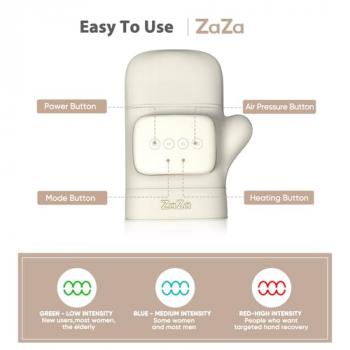 zaza Hand Massager with Heat and Compression,Airbags Press Massage Carpal Tunnel,Palm and Fingers,for Relieve Pain and Soothe Muscle,PU Leather,Cordless Massage Glove Design,for Women