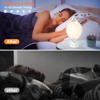 Voraiya Light Therapy Lamp 10000 Lux, UV-Free Therapy Light with 5 Brightness & 3 Color Temperature, 4 Timer & Memory Function, Full Spectrum, Bright Seasonal Sun Light Lamp for Bedroom, Office