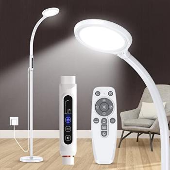 FBBJFF Light Therapy Lamp 11000 Lux, LED UV-Free Sunlight Lamp,Full Spectrum Happy Therapy Lamp with 10 Adjustable Brightness Levels, 2 in 1 Retractable Floor Light Therapy Lamp