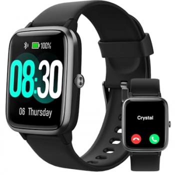 GRV Smart Watch for iOS and Android Phones (Answer/Make Calls), Watches for Men Women IP68 Waterproof Smartwatch Fitness Tracker Watch with Heart Rate/Sleep Monitor Steps Calories Counter (Black)