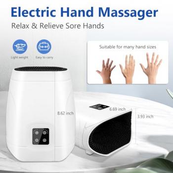 Gvber Hand Massager, Electric Hand Massager with Heat and Compression, 5 Levels Therapy, Cordless Hand Massager for Arthritis and Carpal Tunnel, Pain Relief, Palm and Finger Numbness