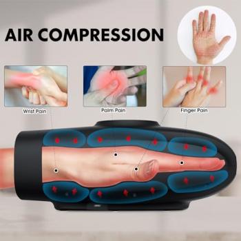 Pecrol Electric Hand Massager with Heat and Vibration for Arthritis Carpal Tunnel, Cordless Hand Massager for Carpal Tunnel and Arthritis for Women Men Dad Home Office Relieve Hand Fatigue