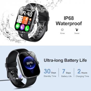 Smart Watch for Men/Women with Call/Text Reminder, Smartwatch 1.91" Touch Screen, Fitness Watch 113+ Sport Mode, Fitness Tracker Heart Rate/Sleep/Spo2/Steps Monitor, Activity Tracker for Android iOS