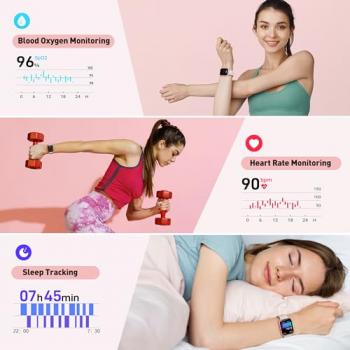 Gydom Smart Watches for Women [Alexa Built-in, Answer/Make Calls, 1.8"] Smartwatch with Heart Rate/SpO2/Sleep/Stress, 100 Sports Modes IP68 Waterproof, Pedometer Fitness Tracker for iOS Android Phones