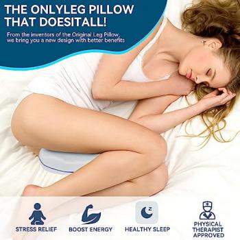 Knee & Leg Pillows Foam Support Pillow for Sleeping for Back Pain,Leg Pillow for Sleeping On Side, Memory Foam Cushion Knee Support Pillows,Pregnancy Pillow Removable and Washable Cover… (1 pack)