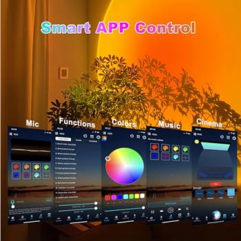 Sunset Lamp Projector with APP Control, Multicolor Changing Projection Lamp Led Light, Sunlight Lamp for Bedroom, Photography, Party, Tiktok Live, Room Decor