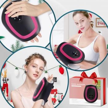 EGTRU Hand Massager, Wireless Hand Massager with Heat and Compression for Arthritis Carpal Tunnel and Stiff Joints with Touch Screen Birthday -Gifts for Women Men Parents (Black)