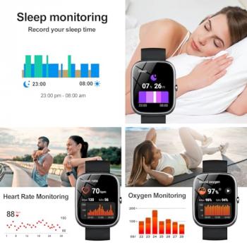 Smart Watch for Men/Women with Call/Text Reminder, Smartwatch 1.91" Touch Screen, Fitness Watch 113+ Sport Mode, Fitness Tracker Heart Rate/Sleep/Spo2/Steps Monitor, Activity Tracker for Android iOS