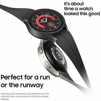 SAMSUNG Galaxy Watch 5 Pro 45mm Bluetooth Smartwatch w/Body, Health, Fitness and Sleep Tracker, Black (Renewed)