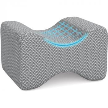 BlissTrends Memory Foam Knee Pillow, Knee Pillow for Side Sleepers, Leg Pillows for Sleeping, Elevation Pillow for Relief Twisted Spine, Sciatica, Leg Numbness, Back, Joint, Hip, Surgery Pain, Grey