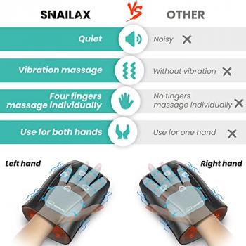 Snailax Hand Massager with Heat, Compression, Vibration, Wireless Hand Massager for Arthristis, Carpal Tunnel, Finger Numbness, Circulation, Pain from Wrist to Palm and Finger,Gifts(Black)