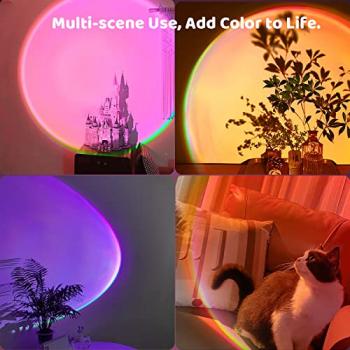 Tsrarey Sunset Lamp Multicolor Changed Night Light Projector with Button Switch,APP Control,360°Rotation for Room Decor,Party,Tiktok Live,Photography