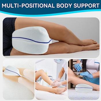 Knee & Leg Pillows Foam Support Pillow for Sleeping for Back Pain,Leg Pillow for Sleeping On Side, Memory Foam Cushion Knee Support Pillows,Pregnancy Pillow Removable and Washable Cover… (1 pack)