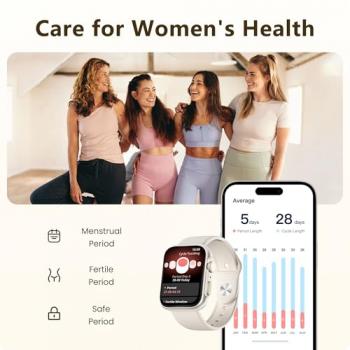 Smart Watch for Android iPhone [46mm], Answer/Make Call, 24/7 Heart Rate/SpO2/Sleep/Stress Monitor, 120+ Sports Modes, GPS Fitness Tracker, Water Resistant Smartwatch for Women Men (Starlight)