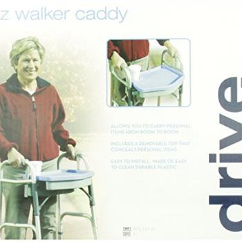 Drive Medical RTL10131 E-Z Walker Caddy with Tray, Gray/Blue