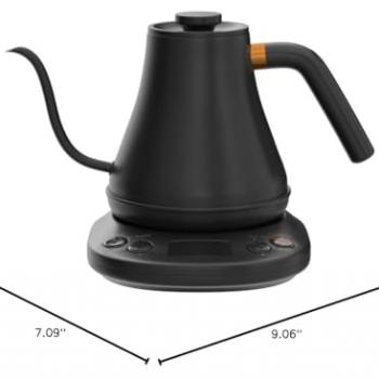 Mecity Electric Kettle Gooseneck Pour Over Kettle ±1℉ Temperature Control Quick Heating Water Boiler for Coffee & Tea & Formula Auto Shut Off Tea Kettle 1200 Watt, 0.8L, Matt Black, Barista Edition