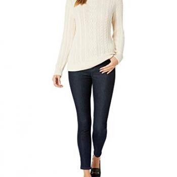 Amazon Essentials Women's Fisherman Cable Turtleneck Sweater (Available in Plus Size), Cream, Medium