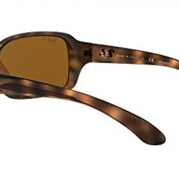 Ray-Ban Women's RB4068 Square Sunglasses, Havana/Polarized B-15 Brown, 60 mm + 0