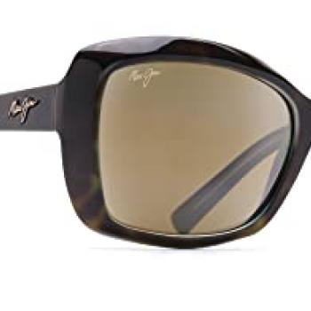 Maui Jim Women's Orchid Polarized Fashion Sunglasses, Tortoise w/Peacock/HCL® Bronze, Medium