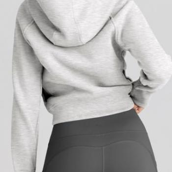 Trendy Queen Womens Zip Up Hoodies Cropped Sweatshirts Fleece Jackets Fall Outfits Casual Hooded Y2k Tops Winter Clothes 2024 Grey M