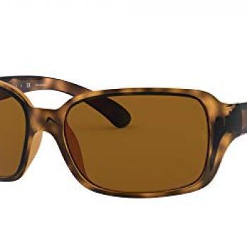 Ray-Ban Women's RB4068 Square Sunglasses, Havana/Polarized B-15 Brown, 60 mm + 0