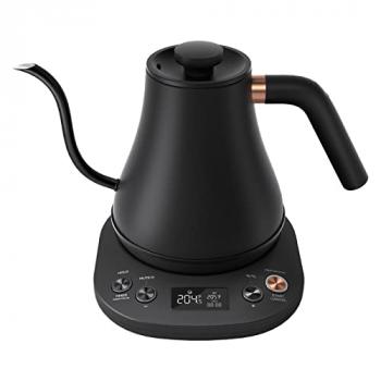 Mecity Electric Kettle Gooseneck Pour Over Kettle ±1℉ Temperature Control Quick Heating Water Boiler for Coffee & Tea & Formula Auto Shut Off Tea Kettle 1200 Watt, 0.8L, Matt Black, Barista Edition