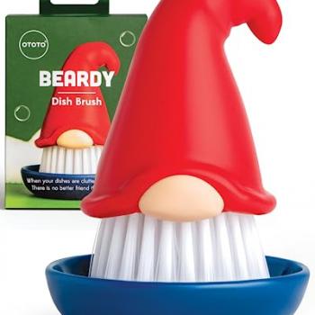 New!! Beardy Dish Brush by Ototo - Dish Scrub Brush, Gnome Gifts, Gnomes, Quirky Gifts, Dish Brush, Cute Kitchen Accessories, Funny Kitchen Gadgets, Vegetable Brush, Cute and Useful Gifts for Women