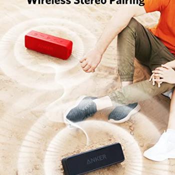 Anker Soundcore 2 Portable Bluetooth Speaker with 12W Stereo Sound, Bluetooth 5, Bassup, IPX7 Waterproof, 24-Hour Playtime, Wireless Stereo Pairing, Speaker for Home, Outdoors, Travel