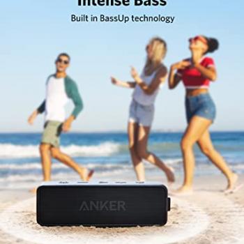 Anker Soundcore 2 Portable Bluetooth Speaker with 12W Stereo Sound, Bluetooth 5, Bassup, IPX7 Waterproof, 24-Hour Playtime, Wireless Stereo Pairing, Speaker for Home, Outdoors, Travel