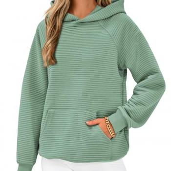 BTFBM Womens Oversized Hoodies 2024 Fashion Sweatshirts Long Sleeve Sweaters Pullover Tops Fall Clothes with Pocket(Solid Light Green,Large)