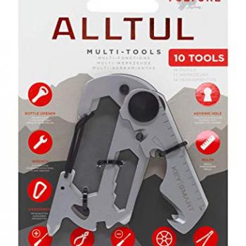 KeySmart AllTul Vulture - 10-in-1 keychain multitool with Bottle Opener, Wrench, Carabiner, Philips Head, Wire Cutter, Flat Head, Spoke, Cutter, Ruler and Keyring Hole, Tool for Camping, Fishing Etc.