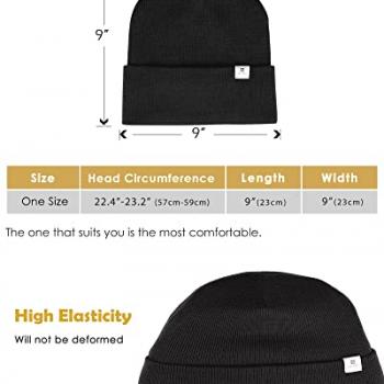 YANIBEST Womens Satin Lined Knit Beanie Hat Acrylic Winter Hats for Women Men Silk Lining Soft Slouchy Warm Cuffed Beanie Hat