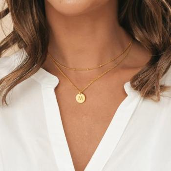 Vjoypro Gold Necklaces for Women Trendy, 14K Gold Plated Initial L Letter Gold Layering Y-Necklaces Coin Pendant Necklace Dainty Bar Trendy Long Necklaces Jewelry Gifts for Women Teen