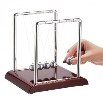 Juvale Newton's Cradle Balance Pendulum, Physics Learning Desk Toy, Swinging Kinetic Balls for Home, Office Decoration, Stress Relief, Fun Science Fidget Accessories (7x6x7 in)