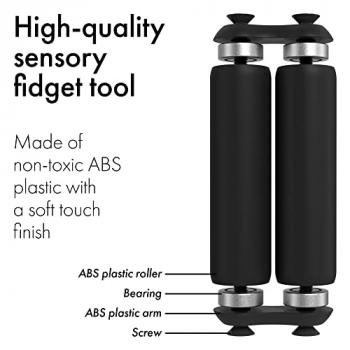 ONO Roller - Handheld Fidget Toy for Adults | Help Relieve Stress, Anxiety, Tension | Promotes Focus, Clarity | Compact, Portable Design (Junior Size/ABS Plastic, Black)