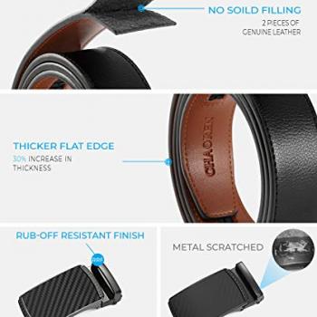 CHAOREN Leather Ratchet Belt Men - Customizable Fit, Effortless Style (35mm)