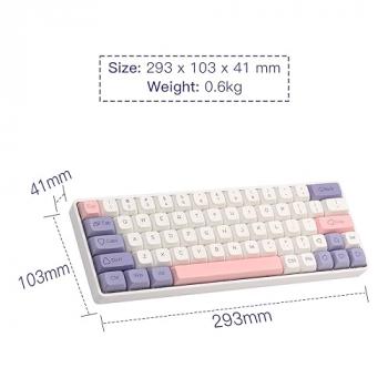 EPOMAKER EP64 60% Mechanical Keyboard, Wireless Gaming Keyboard, 2.4GHz/Bluetooth 5.0/USB-C Custom Keyboard, Hot Swappable, NKRO, Programmable wtih Dye-sub PBT Keycap for Mac/Win (Flamingo Switch)