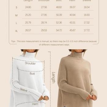 LILLUSORY Oversized Sweaters Women Long Turtleneck Turtle Neck Tunic 2024 Trendy Mock Pullover Batwing Sweater Tops Wear Leggings Black