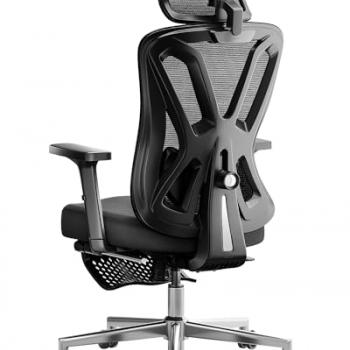 Hbada Ergonomic Office Chair, Desk Chair with Adjustable Lumbar Support and Height, Comfortable Mesh Computer Chair with Footrest 2D Headrest, Swivel Tilt Function Black