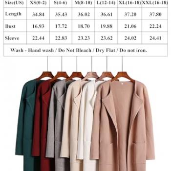 ANRABESS Women's Open Front Knit Lightweight Cardigan Casual Long Coatigan Sweater Lady Jacket Coat 2024 Fall Outerwear Off White Small