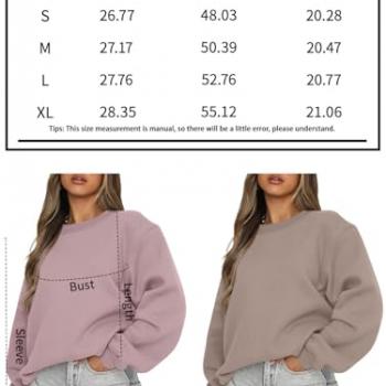 EFAN Womens Sweatshirts Oversized Crew Neck Pullover Sweater Teen Girls Cute Casual Hoodies y2k 2024 Fall Outfits Fashion Clothes Grey M