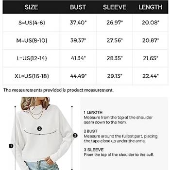 ZESICA Women's 2024 Fall Turtleneck Batwing Long Sleeve Ribbed Knit Casual Soft Pullover Sweater Jumper Top,White,Medium