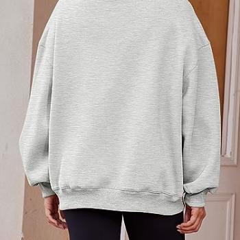 EFAN Womens Sweatshirts Oversized Crew Neck Pullover Sweater Teen Girls Cute Casual Hoodies y2k 2024 Fall Outfits Fashion Clothes Grey M